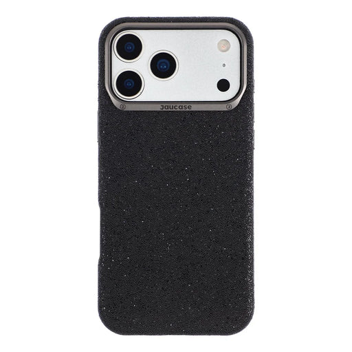 JAUCASE for iPhone 17 Pro Magnetic Case Glitter Caviar Craft Finish Shockproof TPU PC Cover - Black - 2