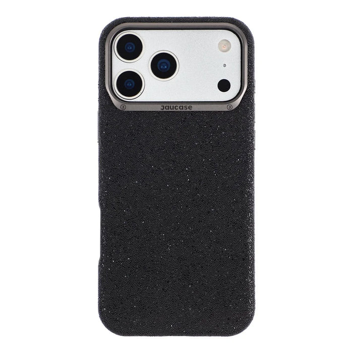 JAUCASE for iPhone 17 Pro Magnetic Case Glitter Caviar Craft Finish Shockproof TPU PC Cover - Black - 2