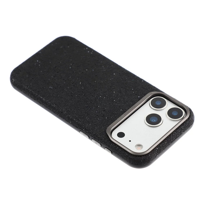 JAUCASE for iPhone 17 Pro Magnetic Case Glitter Caviar Craft Finish Shockproof TPU PC Cover - Black - 6
