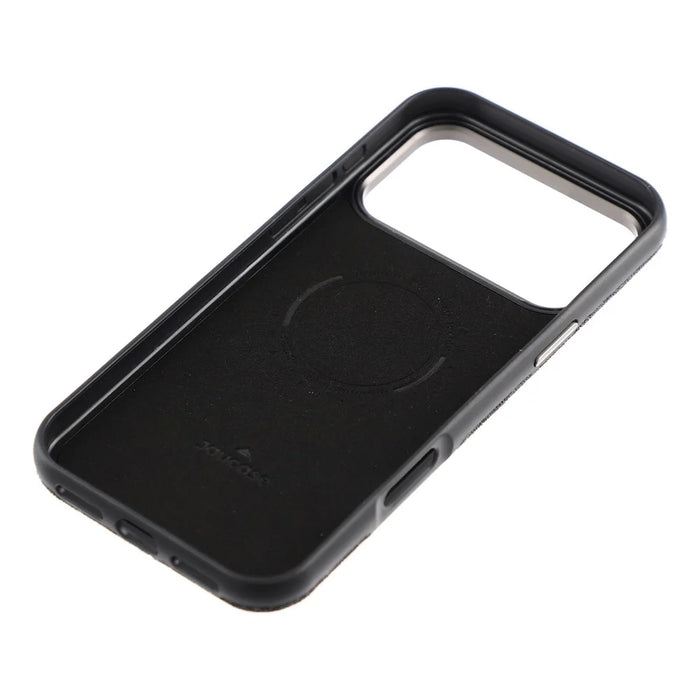 JAUCASE for iPhone 17 Pro Magnetic Case Glitter Caviar Craft Finish Shockproof TPU PC Cover - Black - 7