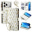 For iPhone 18 Pro / 17 Pro Leather Case with Wrist Strap  /  Shoulder Strap Rhombic Floral Pattern Zipper Wallet Phone Cover - A5 - 1