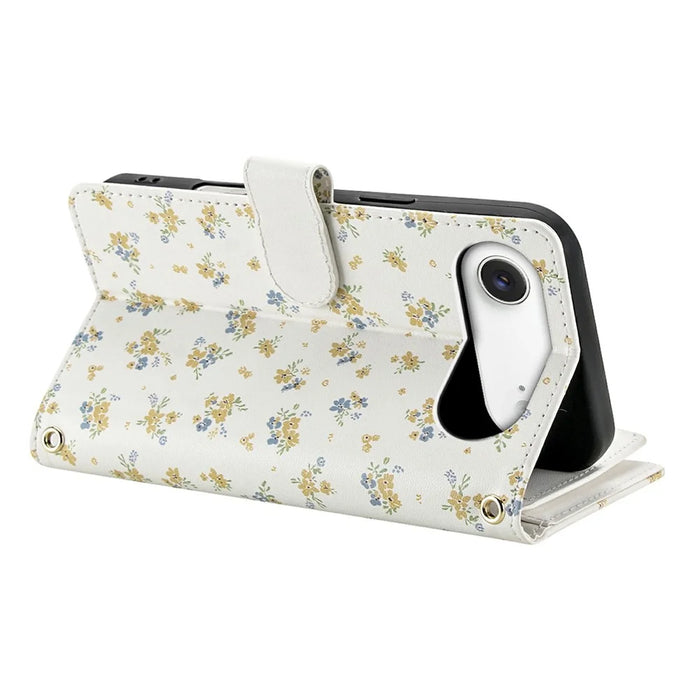 For iPhone Air Leather Case with Wrist Strap  /  Shoulder Strap Rhombic Floral Pattern Zipper Wallet Phone Cover - A1 - 5