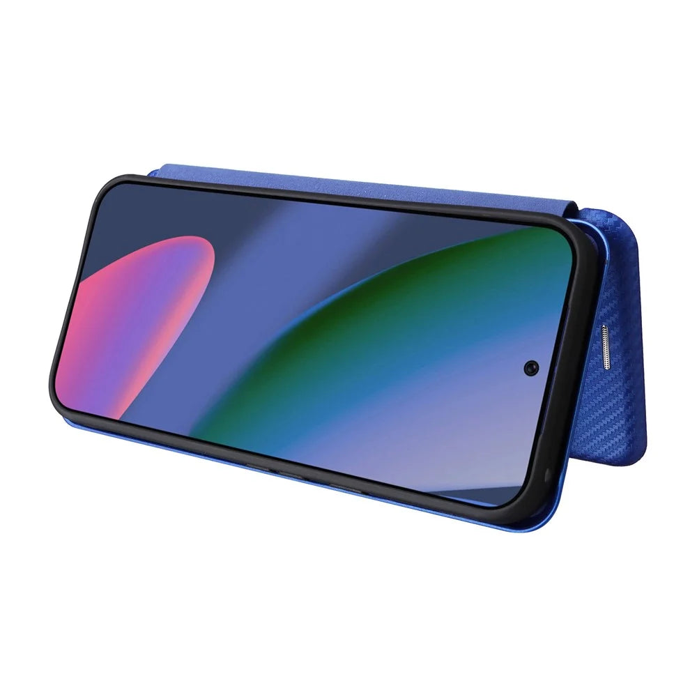 For Google Pixel 11  /  Pixel 11 Pro Case Carbon Fiber Texture Drop-Proof PU Leather Phone Cover - Blue - 4