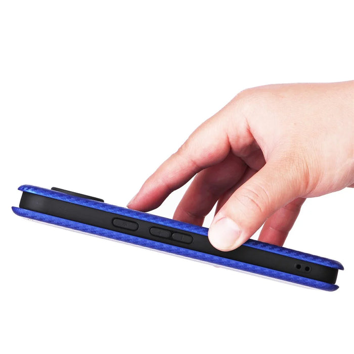 For Google Pixel 11  /  Pixel 11 Pro Case Carbon Fiber Texture Drop-Proof PU Leather Phone Cover - Blue - 5