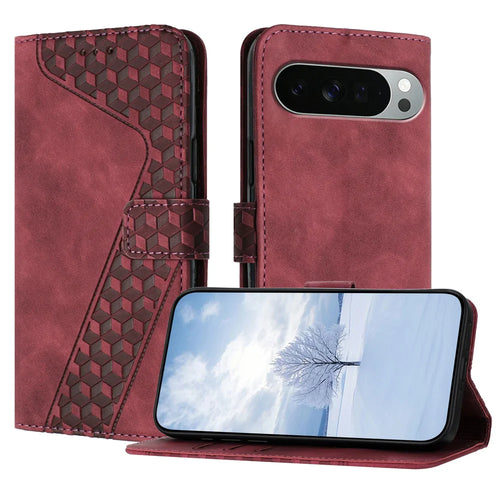For Google Pixel 11 Pro XL Leather Case 7-Shaped Pattern Wallet Stand Shockproof Phone Cover - Brown - 1