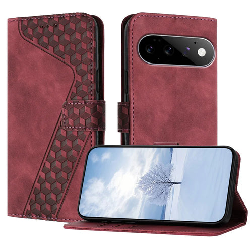 For Google Pixel 11 Pro / Pixel 11 Leather Case 7-Shaped Pattern Wallet Stand Shockproof Phone Cover - Brown - 1