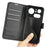 AMORUS For Nothing Phone (4a) Pro Wallet Case Litchi Texture Shockproof Leather Flip Stand Phone Cover - Black - 4