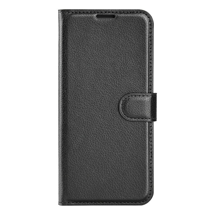 AMORUS For Nothing Phone (4a) Pro Wallet Case Litchi Texture Shockproof Leather Flip Stand Phone Cover - Black - 5