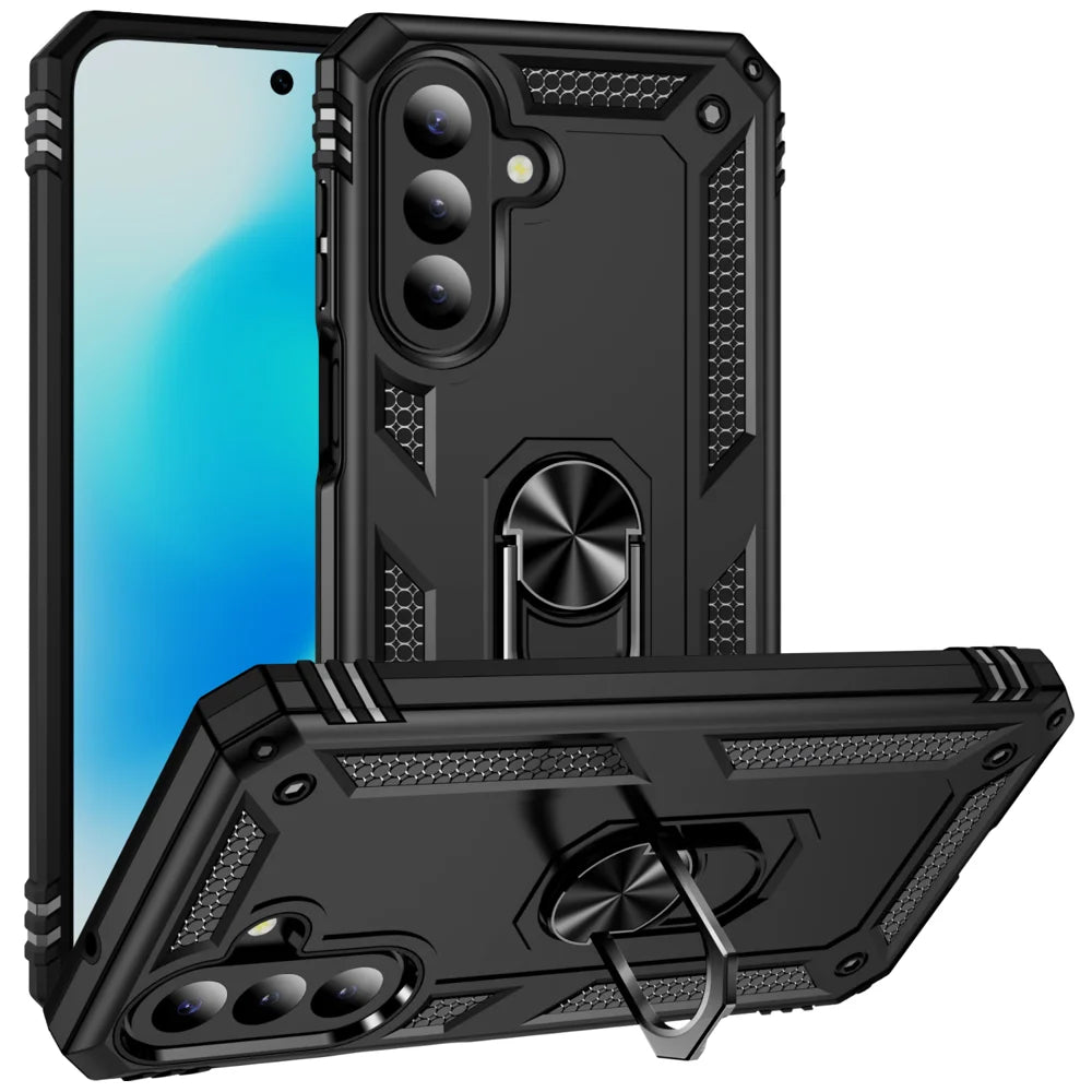 For Samsung Galaxy A27 5G Case PC + TPU Phone Cover with Kickstand - Black - 1