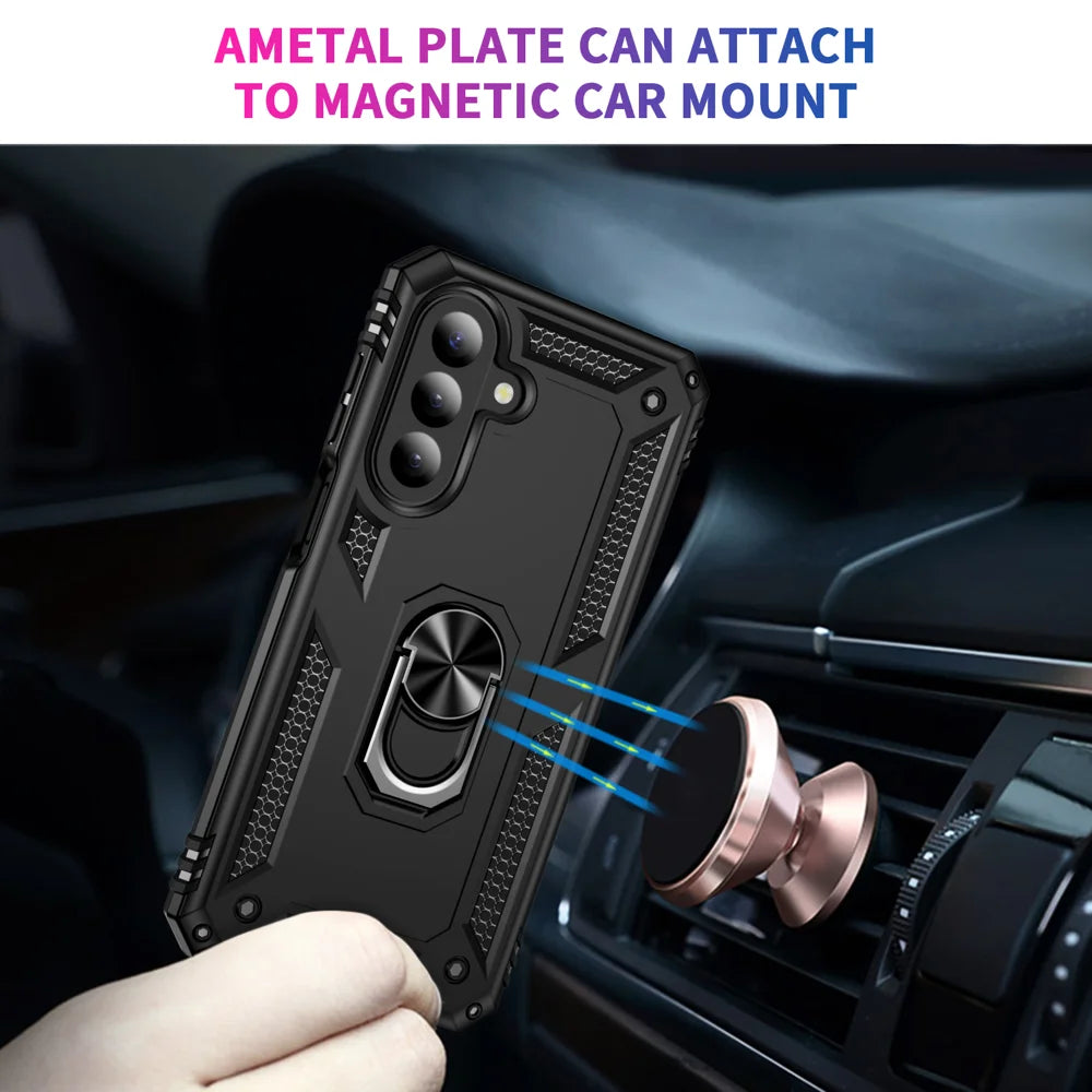 For Samsung Galaxy A27 5G Case PC + TPU Phone Cover with Kickstand - Black - 4