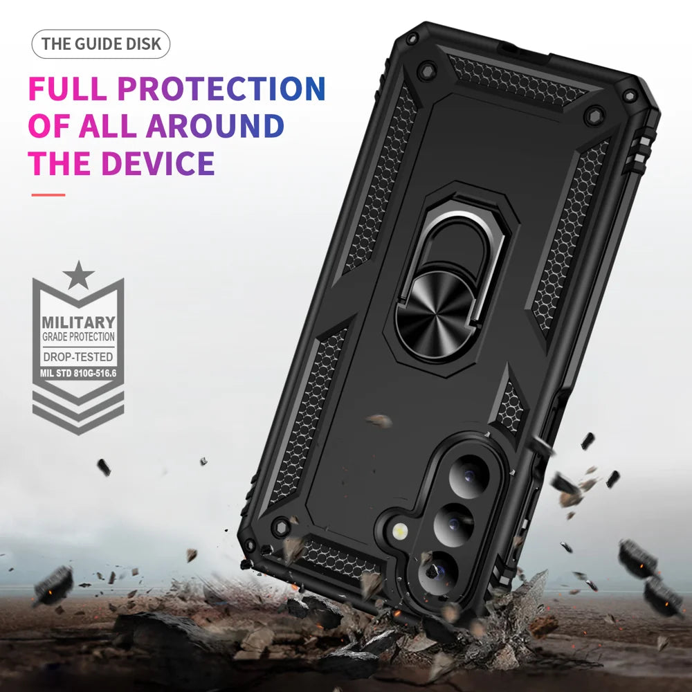For Samsung Galaxy A27 5G Case PC + TPU Phone Cover with Kickstand - Black - 5