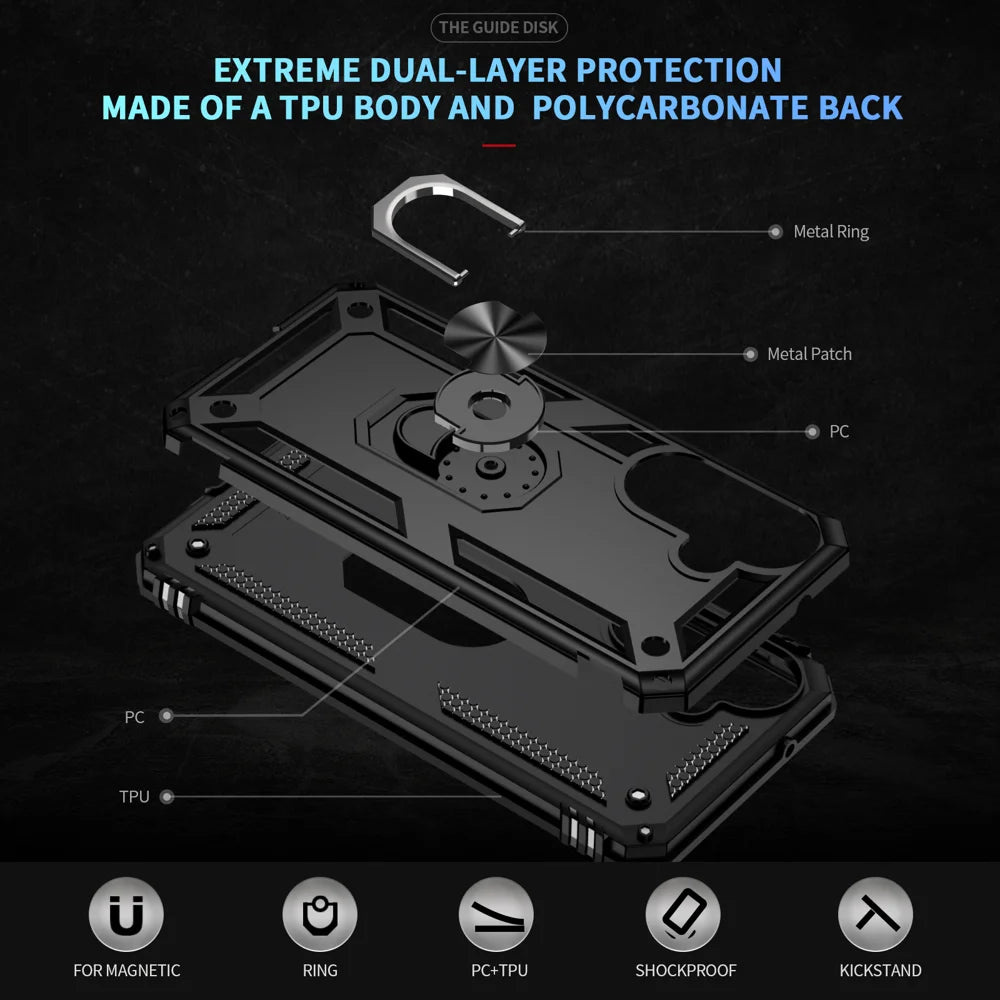 For Samsung Galaxy A27 5G Case PC + TPU Phone Cover with Kickstand - Black - 7