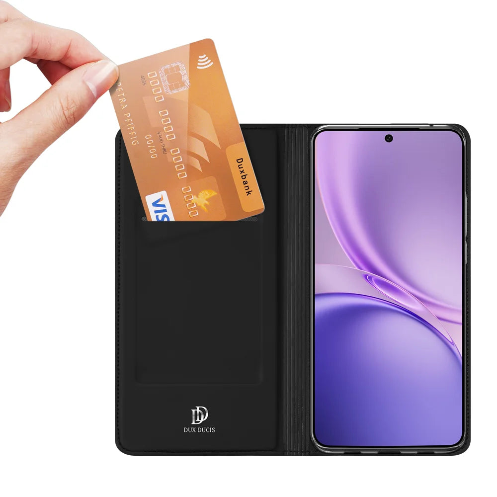 Dux Ducis for vivo S50 Pro mini 5G / vivo X300 FE 5G Case DUX DUCIS Skin Pro Series Leather Stand Cover Card Holder - Black - 2