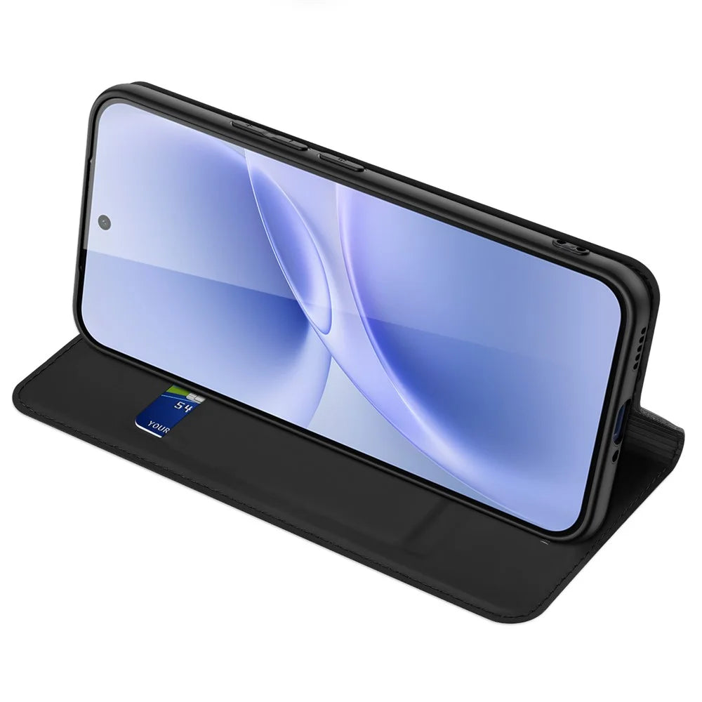 Dux Ducis for vivo V70 FE 5G Case DUX DUCIS Skin Pro Series Leather Stand Cover Card Holder - Black - 3