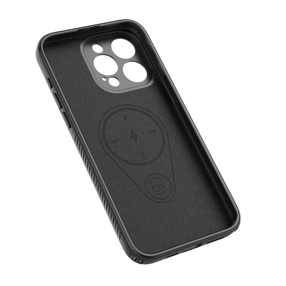 For iPhone 14 Magnetic Case Rotating Kickstand TPU PC Phone Cover - Black - 5