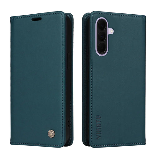 YIKATU for Samsung Galaxy A27 5G  YK-001 Phone Cases Magnetic Closure PU Leather Mobile Cover - Green - 1