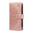 For iPhone 16e / iPhone 17e Wallet Case 9 Card Slots RFID Blocking Mandala Embossed Leather Flip Cover with Wrist Strap - Rose Gold - 4