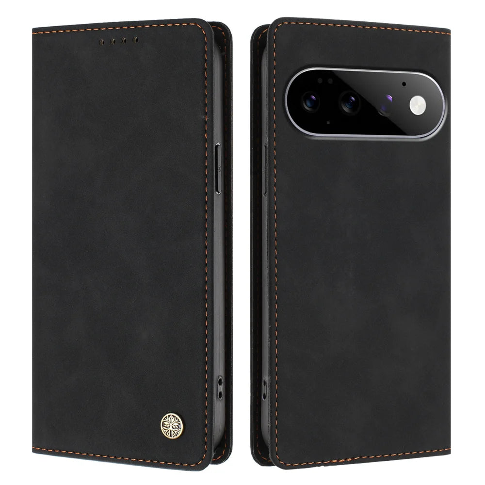 For Google Pixel 11 Pro / Pixel 11 Case HX RFID Blocking Wallet Stand Leather Flip Phone Cover - Black - 1