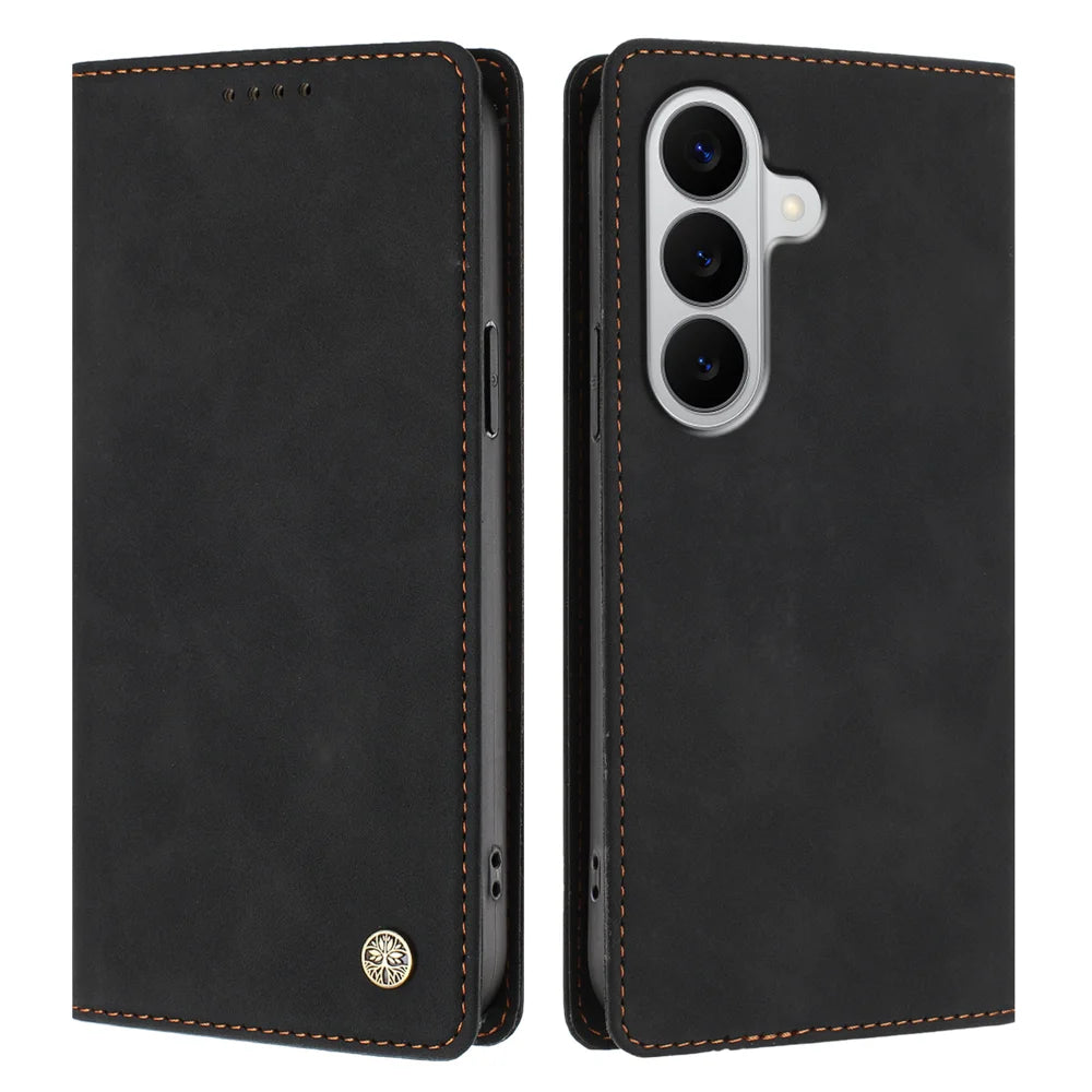 For Samsung Galaxy A27 5G Case HX RFID Blocking Wallet Stand Leather Flip Phone Cover - Black - 1
