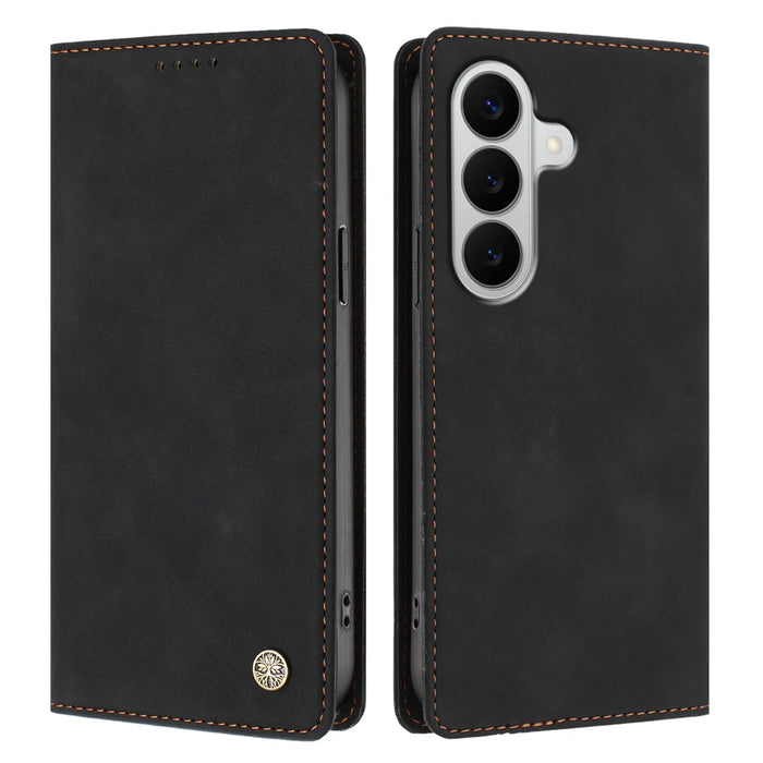 For Samsung Galaxy A27 5G Case HX RFID Blocking Wallet Stand Leather Flip Phone Cover - Black - 1