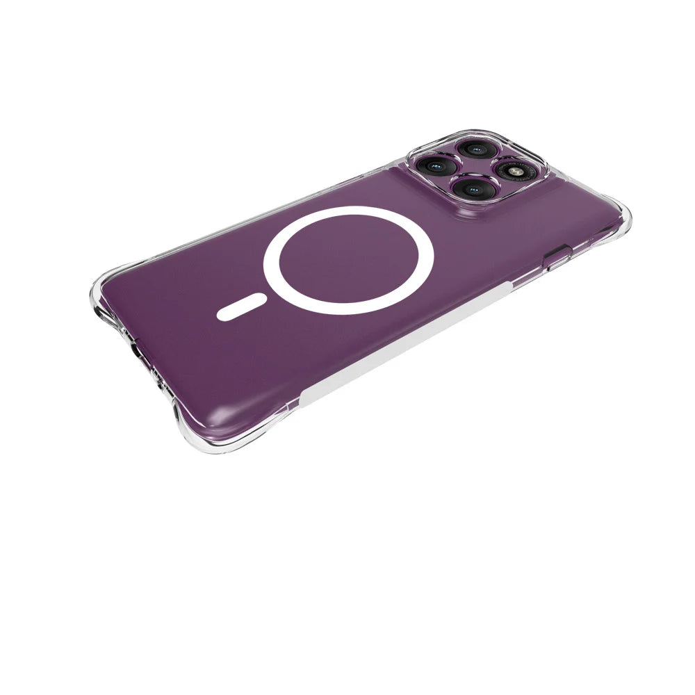 WANLONFENG for Motorola Edge 60 Fusion 5G / Motorola Edge 60 5G  WL1 Series 2.0mm Magnetic Case Clear TPU Phone Back Cover with 2Pcs Screen Films - Transparent - 4