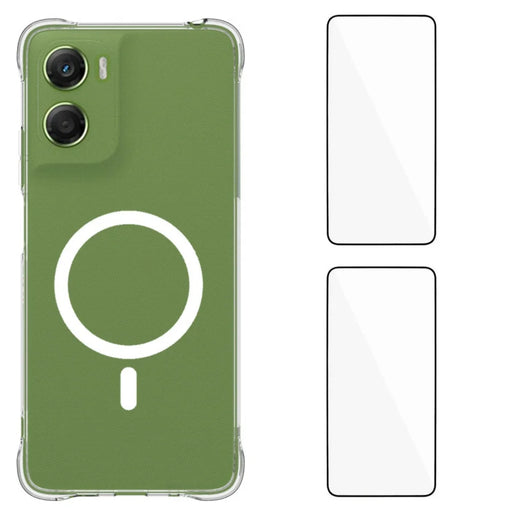 WANLONFENG for Motorola Moto G06 Power 4G / Motorola Moto G06 4G  WL1 Series 2.0mm Magnetic Case Clear TPU Phone Back Cover with 2Pcs Screen Films - Transparent - 1