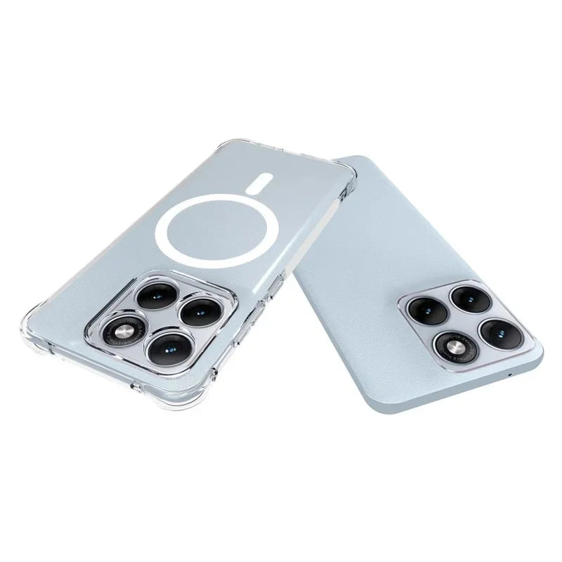 WANLONFENG for Motorola Edge 70 Fusion+ 5G / Motorola Edge 70 Fusion 5G  WL1 Series 2.0mm Magnetic Case Clear TPU Phone Back Cover with 2Pcs Screen Films - Transparent - 5