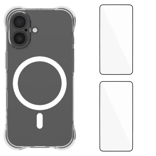 WANLONFENG for iPhone 17  WL1 Series 2.0mm Magnetic Case Clear TPU Phone Back Cover with 2Pcs Screen Films - Transparent - 1