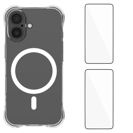WANLONFENG for iPhone 17  WL1 Series 2.0mm Magnetic Case Clear TPU Phone Back Cover with 2Pcs Screen Films - Transparent - 1