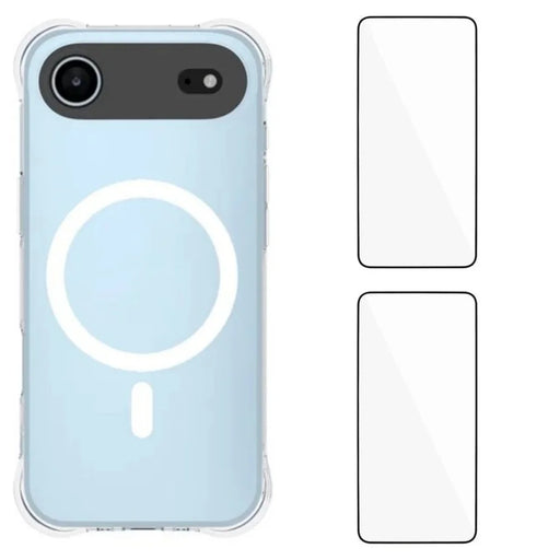 WANLONFENG for iPhone Air  WL1 Series 2.0mm Magnetic Case Clear TPU Phone Back Cover with 2Pcs Screen Films - Transparent - 1