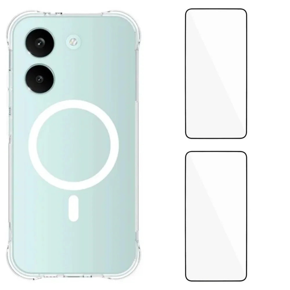 WANLONFENG for Xiaomi Poco X8 Pro 5G / Xiaomi Redmi Turbo 5 5G  WL1 Series 2.0mm Magnetic Case Clear TPU Phone Back Cover with 2Pcs Screen Films - Transparent - 1