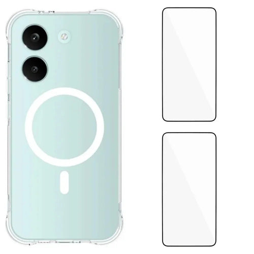 WANLONFENG for Xiaomi Poco X8 Pro 5G / Xiaomi Redmi Turbo 5 5G  WL1 Series 2.0mm Magnetic Case Clear TPU Phone Back Cover with 2Pcs Screen Films - Transparent - 1