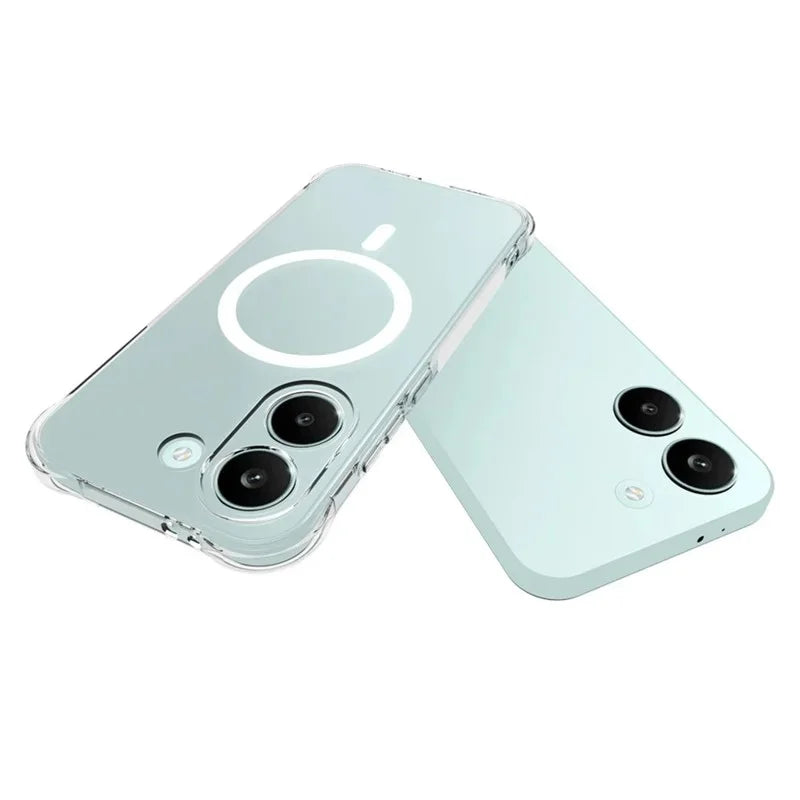 WANLONFENG for Xiaomi Poco X8 Pro 5G / Xiaomi Redmi Turbo 5 5G  WL1 Series 2.0mm Magnetic Case Clear TPU Phone Back Cover with 2Pcs Screen Films - Transparent - 5