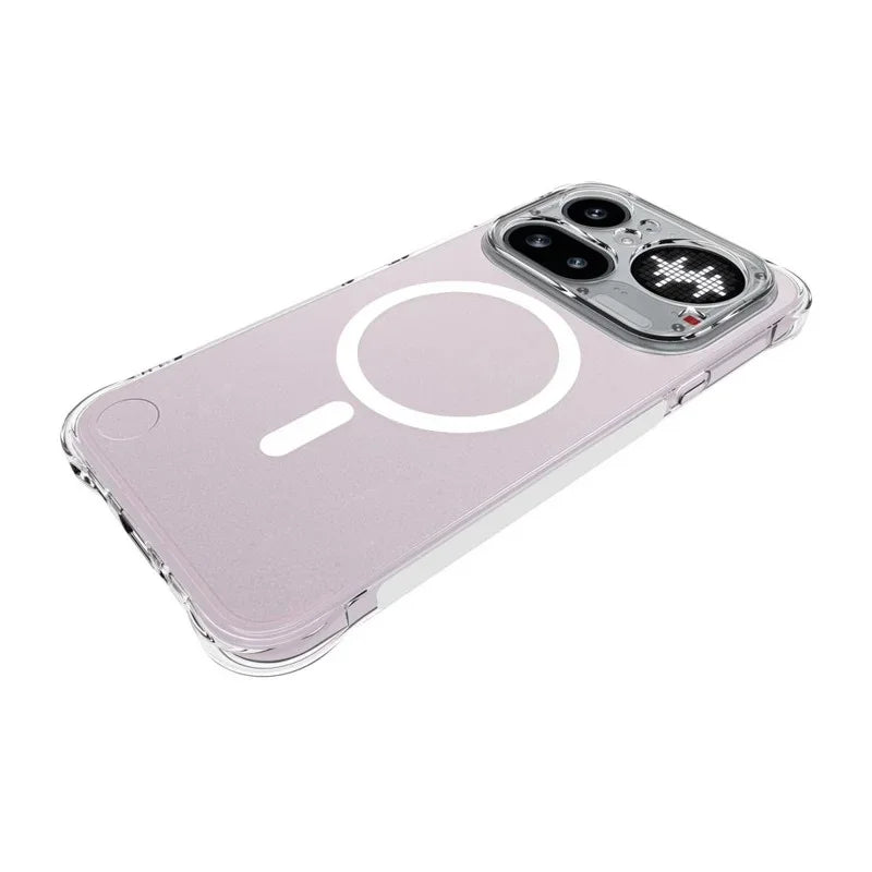 WANLONFENG for Nothing Phone (4a) Pro  WL1 Series 2.0mm Magnetic Case Clear TPU Phone Back Cover with 2Pcs Screen Films - Transparent - 4