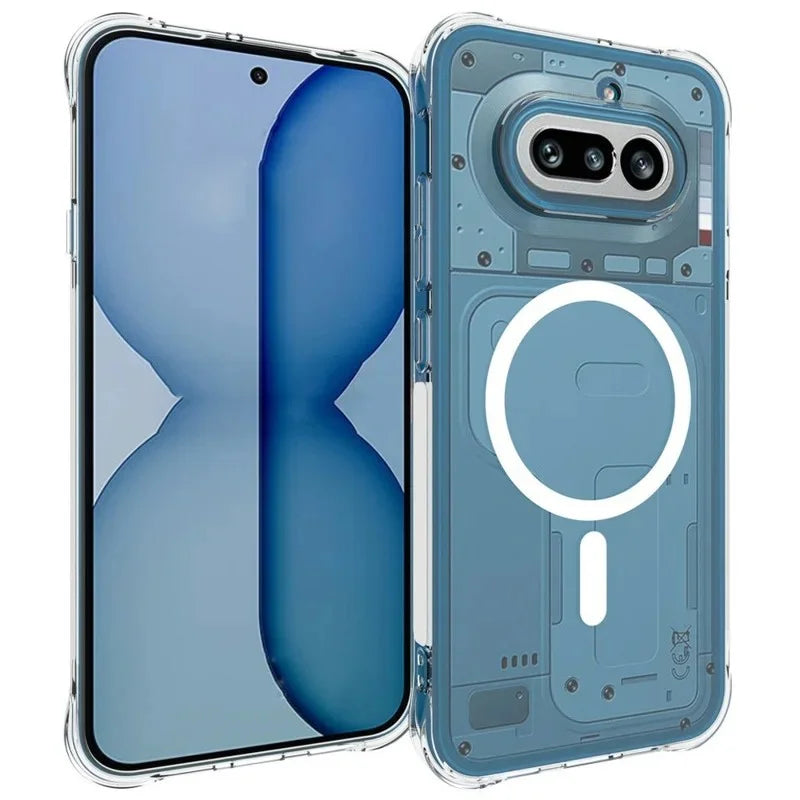 WANLONFENG for Nothing Phone (4a)  WL1 Series 2.0mm Magnetic Case Clear TPU Phone Back Cover with 2Pcs Screen Films - Transparent - 2