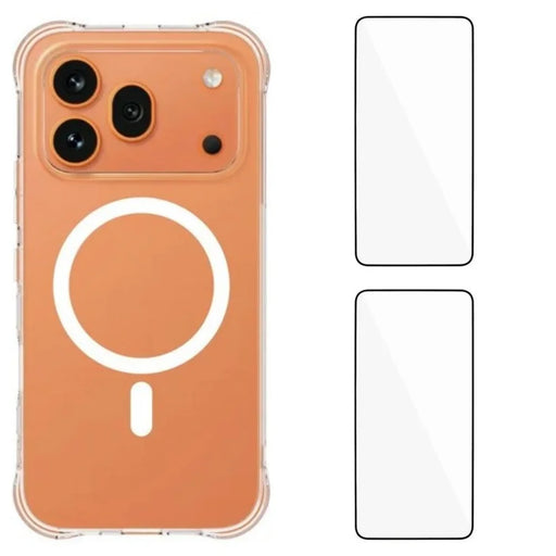 WANLONFENG for Honor 600 Pro 5G  WL1 Series 2.0mm Magnetic Case Clear TPU Phone Back Cover with 2Pcs Screen Films - Transparent - 1