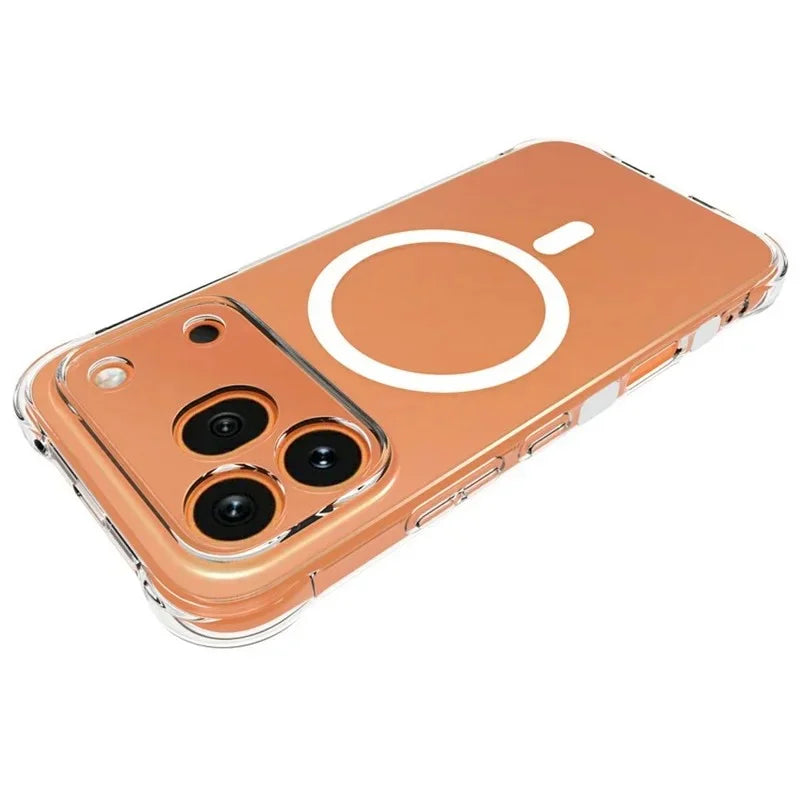 WANLONFENG for Honor 600 Pro 5G  WL1 Series 2.0mm Magnetic Case Clear TPU Phone Back Cover with 2Pcs Screen Films - Transparent - 4