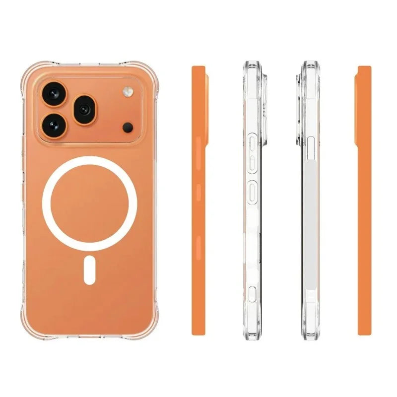 WANLONFENG for Honor 600 Pro 5G  WL1 Series 2.0mm Magnetic Case Clear TPU Phone Back Cover with 2Pcs Screen Films - Transparent - 6