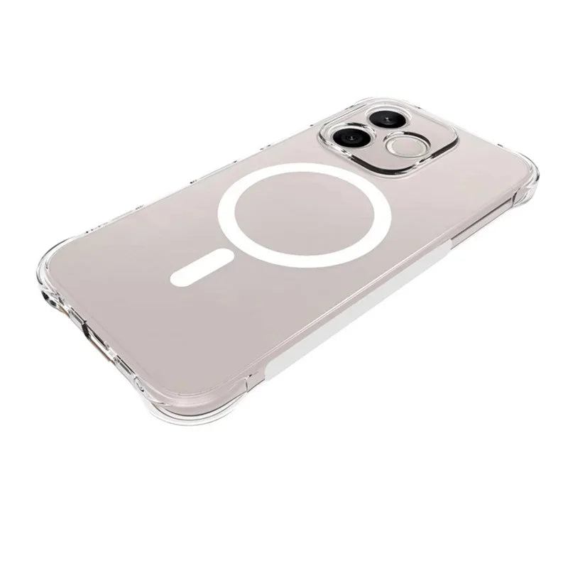 WANLONFENG for Honor 600 Lite 5G  WL1 Series 2.0mm Magnetic Case Clear TPU Phone Back Cover with 2Pcs Screen Films - Transparent - 3