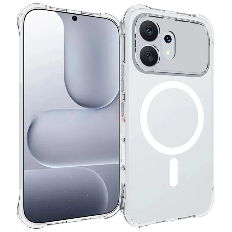 WANLONFENG for Honor 600 5G  WL1 Series 2.0mm Magnetic Case Clear TPU Phone Back Cover with 2Pcs Screen Films - Transparent - 2