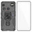 WANLONFENG for Nothing Phone (3) 5G Phone Case  PC TPU Back Cover Kickstand with Tempered Glass - Black - 1