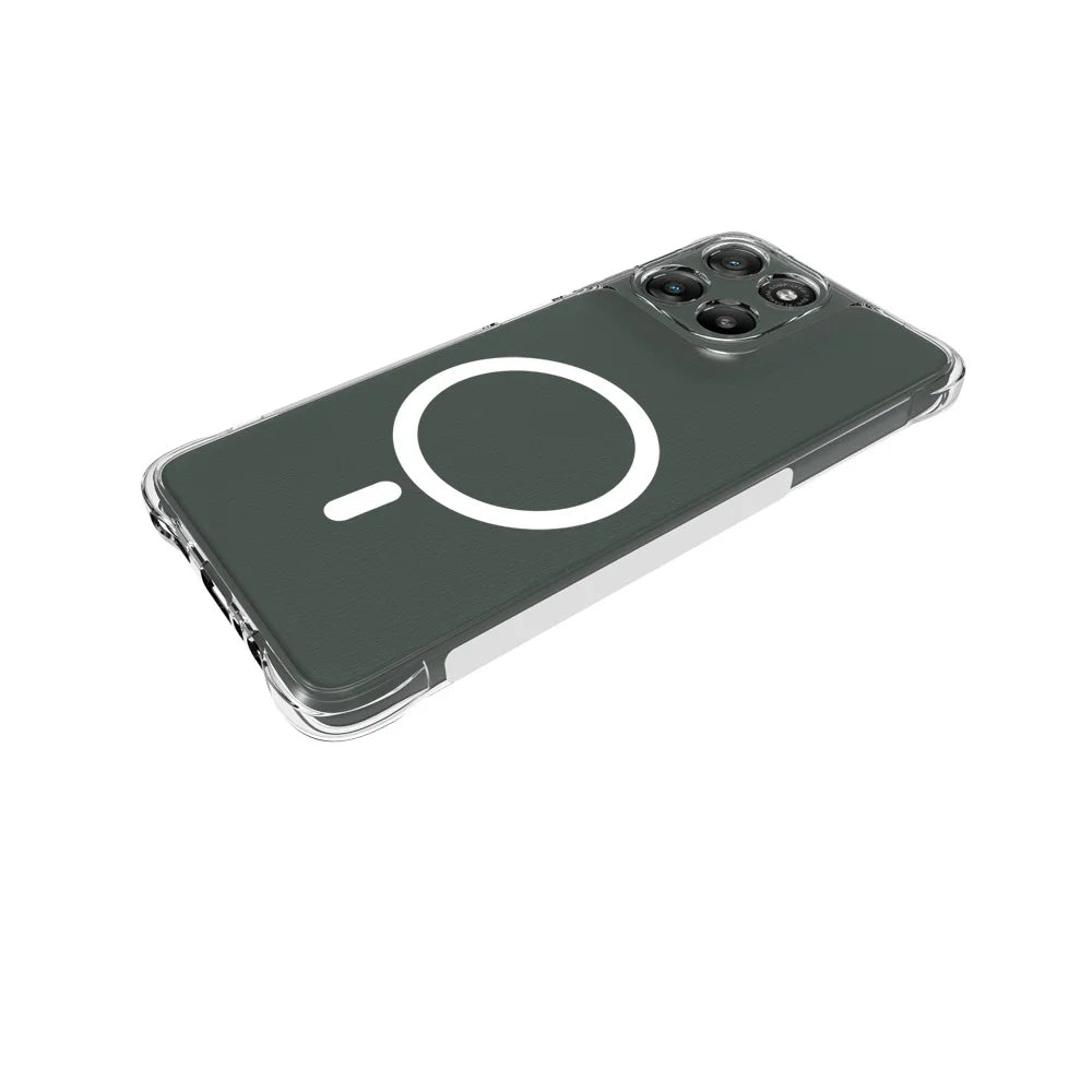 WANLONFENG for Motorola Moto G67 Power 5G  WL2 Series 2.0mm Magnetic Case Clear TPU Phone Back Cover with Screen Films - Transparent - 4