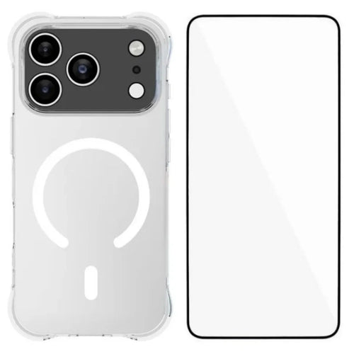 WANLONFENG for iPhone 17 Pro Max  WL2 Series 2.0mm Magnetic Case Clear TPU Phone Back Cover with Screen Films - Transparent - 1