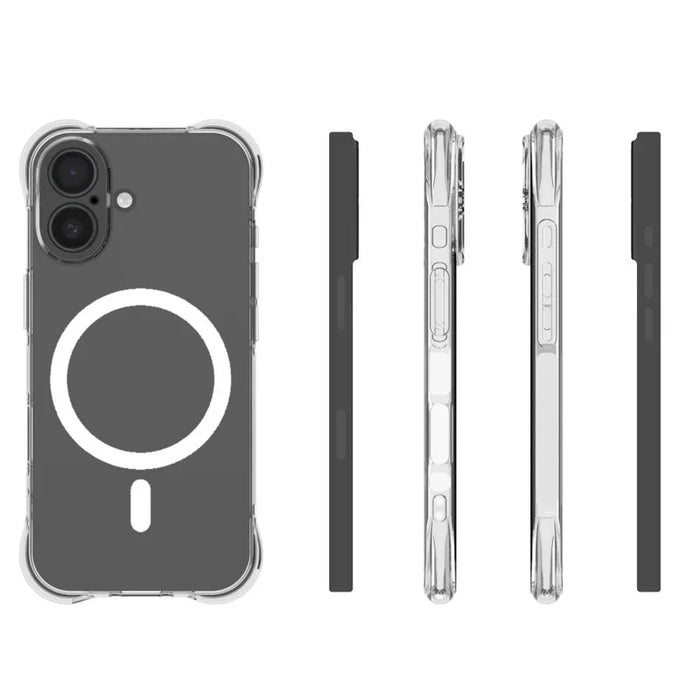 WANLONFENG for iPhone 17  WL2 Series 2.0mm Magnetic Case Clear TPU Phone Back Cover with Screen Films - Transparent - 6