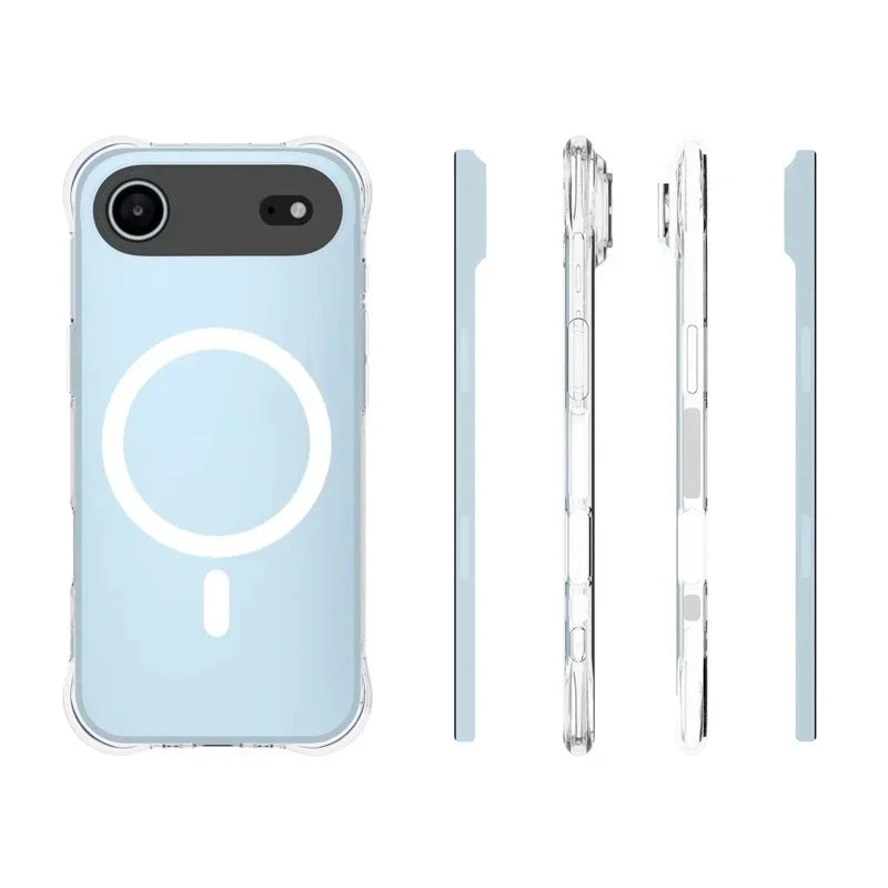 WANLONFENG for iPhone Air  WL2 Series 2.0mm Magnetic Case Clear TPU Phone Back Cover with Screen Films - Transparent - 6