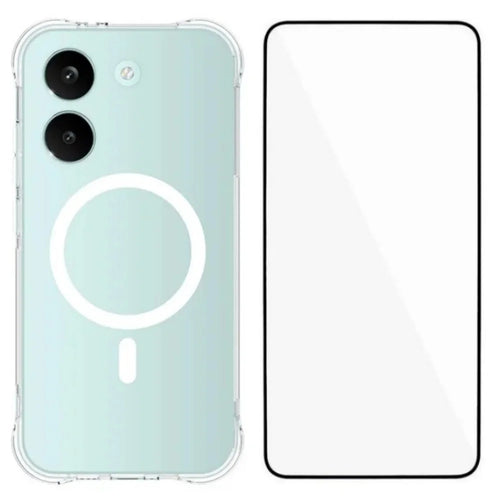 WANLONFENG for Xiaomi Poco X8 Pro 5G / Xiaomi Redmi Turbo 5 5G  WL2 Series 2.0mm Magnetic Case Clear TPU Phone Back Cover with Screen Films - Transparent - 1
