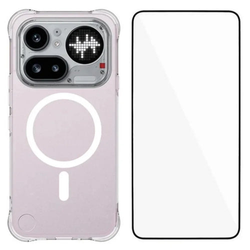 WANLONFENG for Nothing Phone (4a) Pro  WL2 Series 2.0mm Magnetic Case Clear TPU Phone Back Cover with Screen Films - Transparent - 1