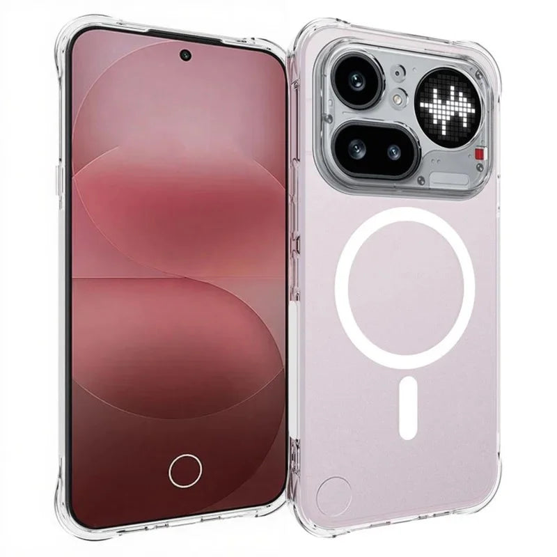 WANLONFENG for Nothing Phone (4a) Pro  WL2 Series 2.0mm Magnetic Case Clear TPU Phone Back Cover with Screen Films - Transparent - 2