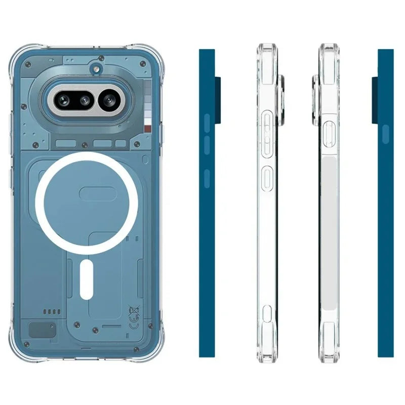 WANLONFENG for Nothing Phone (4a)  WL2 Series 2.0mm Magnetic Case Clear TPU Phone Back Cover with Screen Films - Transparent - 6