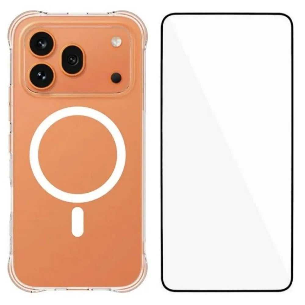 WANLONFENG for Honor 600 Pro 5G  WL2 Series 2.0mm Magnetic Case Clear TPU Phone Back Cover with Screen Films - Transparent - 1